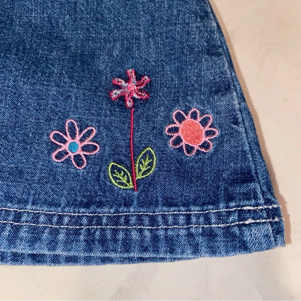 Oshkosh B’Gosh Baby Denim Jumper Dress Infant 3-6 months Floral Genuine Article